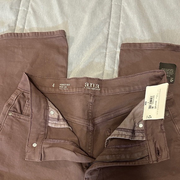 A.N.A brown peppercorn high rise wide leg jeans pants size 4 90s style - Picture 4 of 8